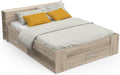 Letto contenitore Demeyere, 3 cassetti, 169,1 × 226,9 × 74,3 cm, misura 160 × 200, Rovere, con contenitore, per camera da letto