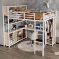 Letto TOBIDOEN, 140 × 200 cm, metallo, Bianco e naturale, per camera da letto, adatto per adulti e ragazzi