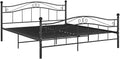 Struttura letto vidaXL, 209 × 187 × 92,5 cm, metallo, Nero, per camera da letto