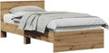Struttura letto vidaXL, 90 × 190 cm, legno, Rovere, per camera da letto
