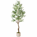 Albero di Ulivo Artificiale 160 cm con Vaso Decorativo, Verde