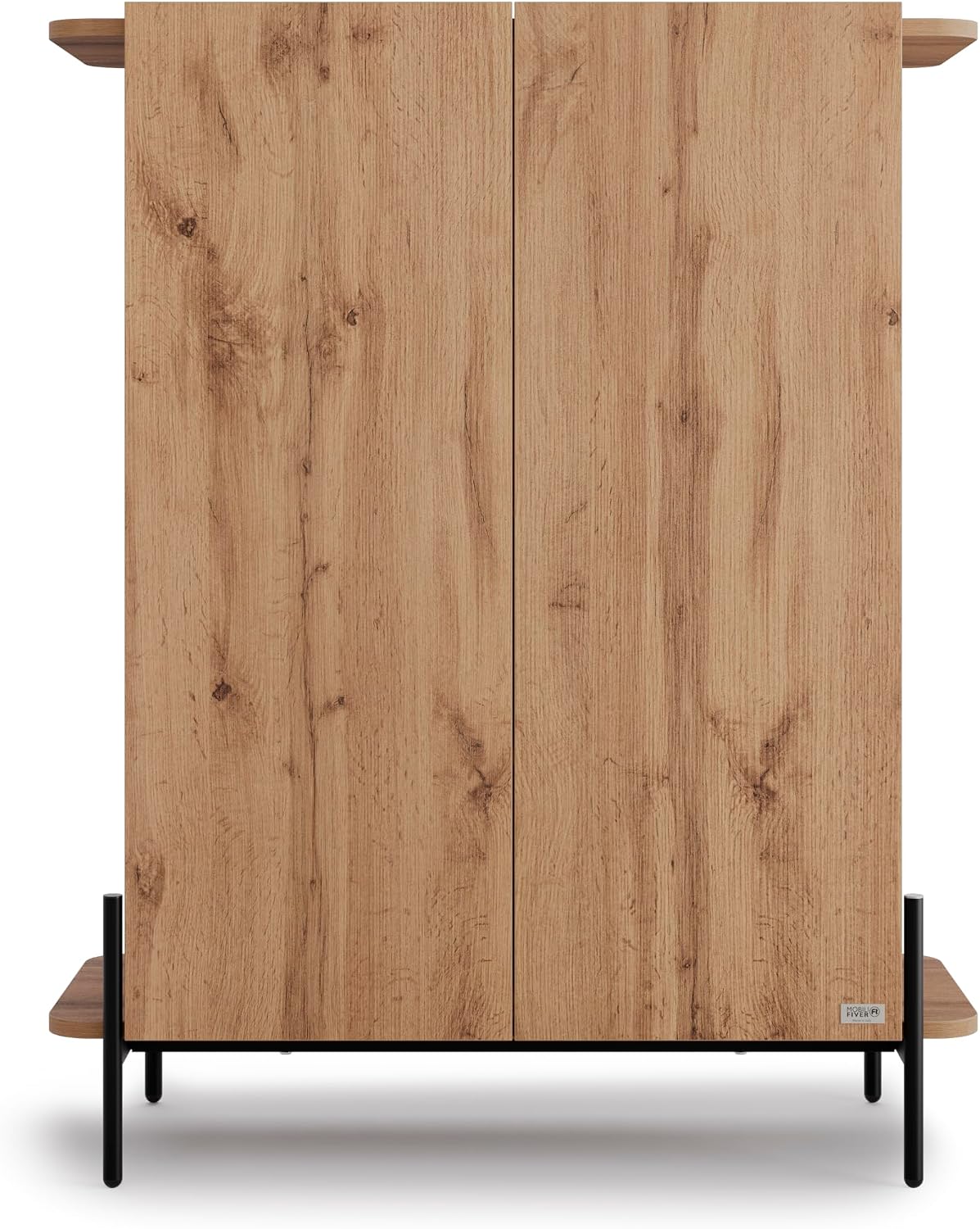 Credenza Mobili Fiver, 2 ante, 97 × 40,3 × 120 cm, Rovere, per soggiorno e sala da pranzo