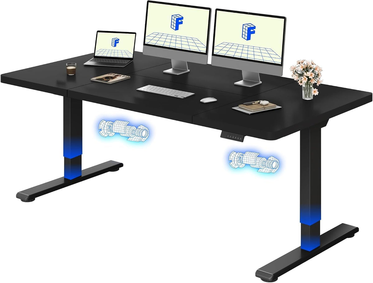 Scrivania FLEXISPOT, 200 × 80 cm, Nero, regolabile, per ufficio