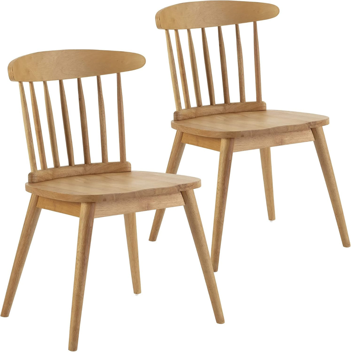 Sedia HOMN LIVING, 2 sedie, legno massello, Rovere, 55 cm (larghezza) 52 cm (profondità) 80 cm (altezza)