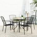 Set bistrò WSJHUHK, 5 pezzi, acciaio, Antracite, per giardino e terrazzo