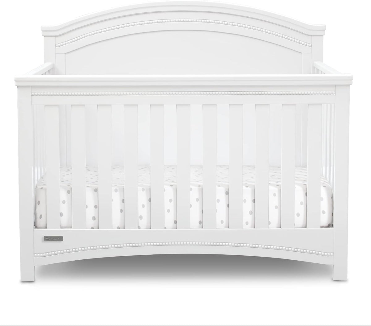 Lettino per bambini Delta Children, Bianco, trasformabile, Simmons Kids SlumberTime Emma 4-in-1 Convertible Baby Crib N More