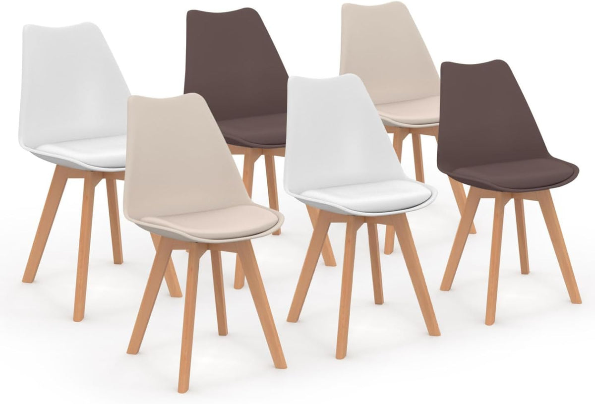 Sedia IDMarket, 6 sedie, Tortora