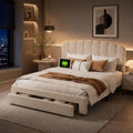Letto BLSYHDH, matrimoniale, 160 × 200 cm, legno, imbottito, per camera da letto, Con Testiera Imbottita