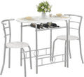 Set da pranzo VECELO, set di 3 pezzi, metallo, Bianco, per sala da pranzo e cucina