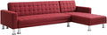 Divano angolare Vente-unique, 290 × 173 × 79 cm, tessuto, Rosso, trasformabile, imbottito, per soggiorno