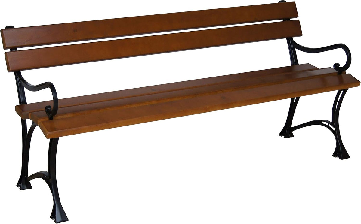 Panca k koma, legno, con braccioli, per giardino e terrazzo