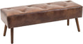 Panca HOMCOM, 114 × 38 × 42cm, tessuto, Marrone, imbottita, per soggiorno