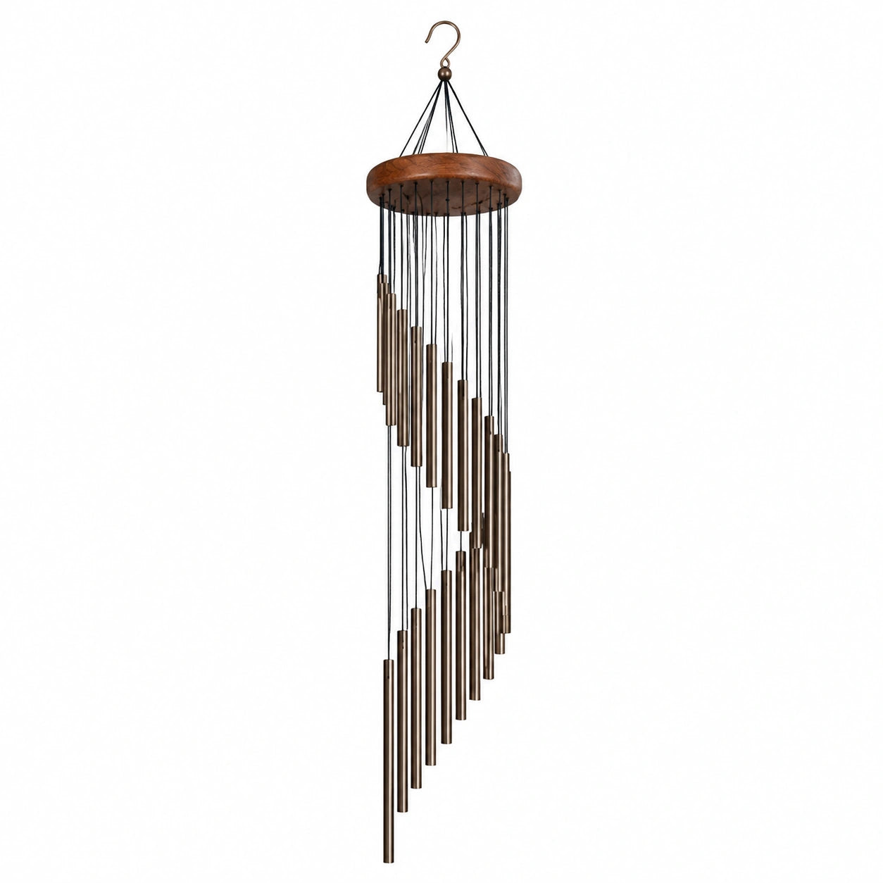 Campanello a Vento in Metallo e Legno Bronzo 90cm