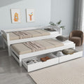 Letto Rosebibi, 2 cassetti, singolo, matrimoniale, 200 × 90 cm, 190 × 90 cm, legno, MDF, Bianco, pieghevole, con ruote, per camera da letto