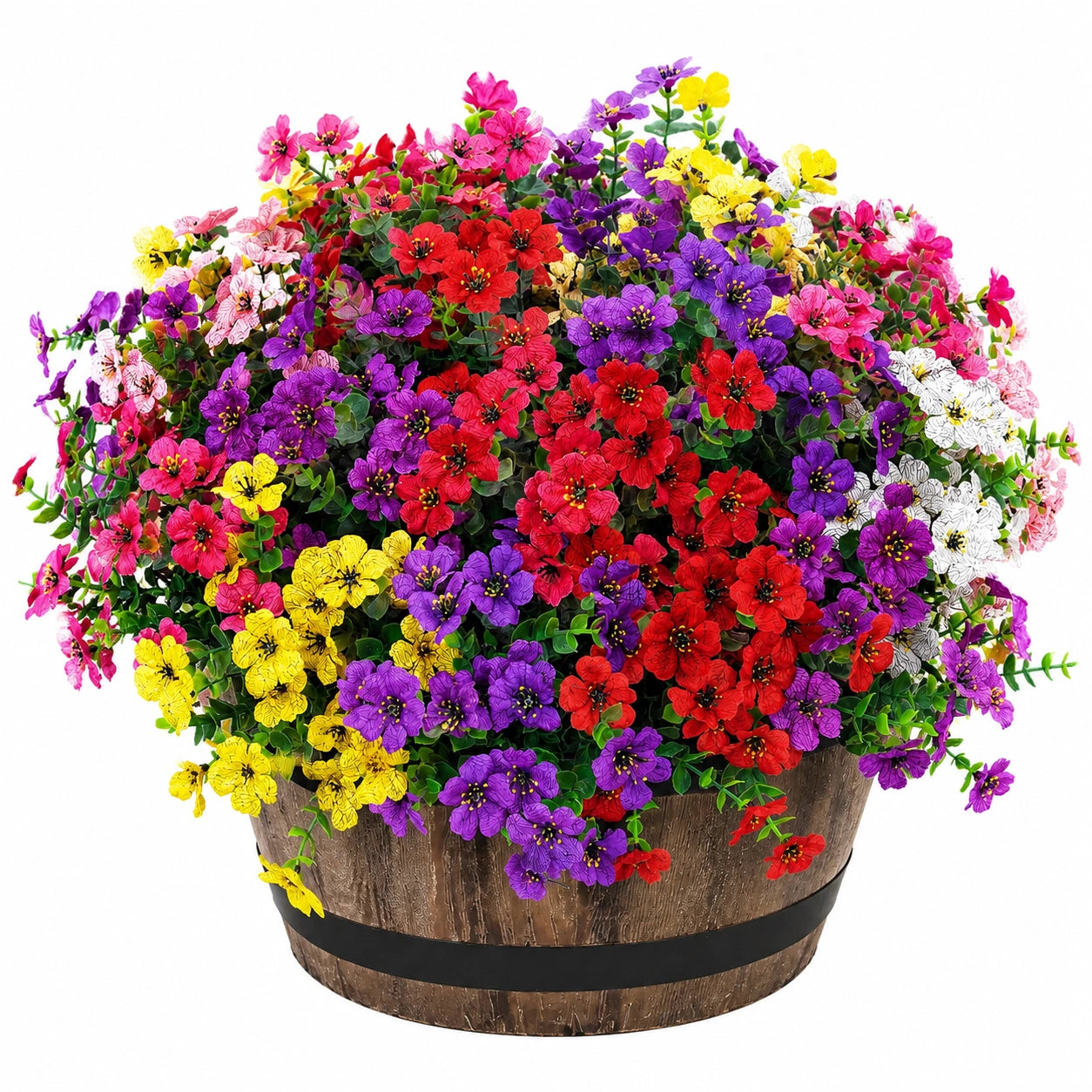 Composizione di Fiori Artificiali Multicolore in Vaso