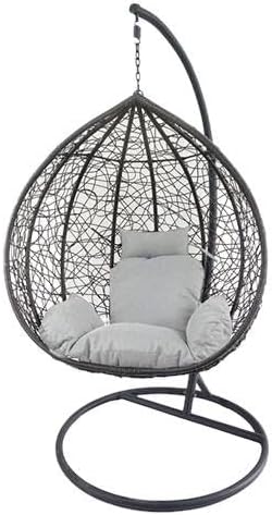 Poltrona COSE DA CASA, 107 × 68 × 118 cm, rattan, Antracite, sfoderabile, per giardino e terrazzo
