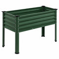 Letto da Giardino Rialzato in Metallo Verde 100x50x75cm