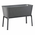 Fioriera rialzata grigio scuro per giardino 80x40x60 cm