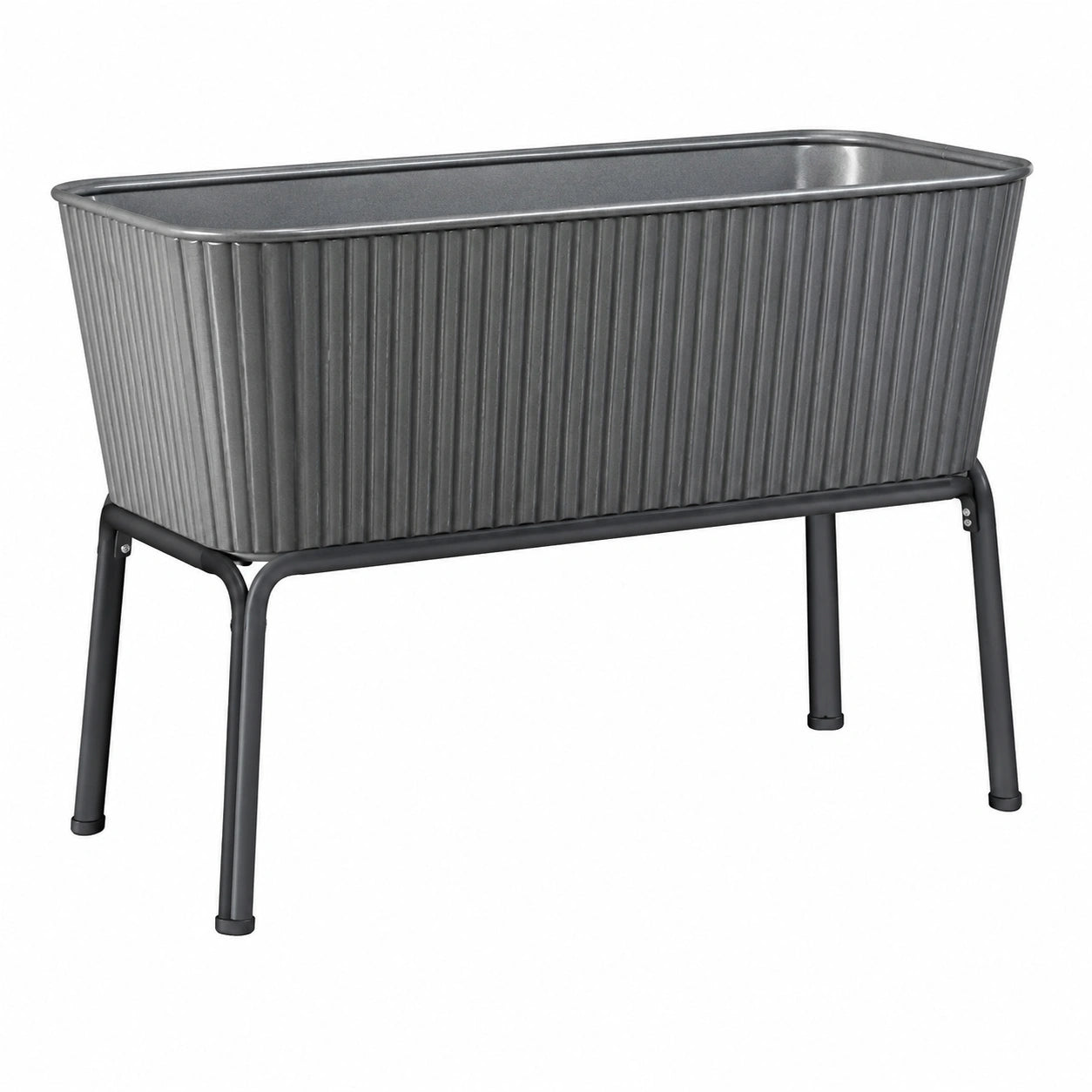 Fioriera rialzata grigio scuro per giardino 80x40x60 cm