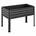 Letto da Giardino Rialzato in Metallo Antracite 90x40x80 cm