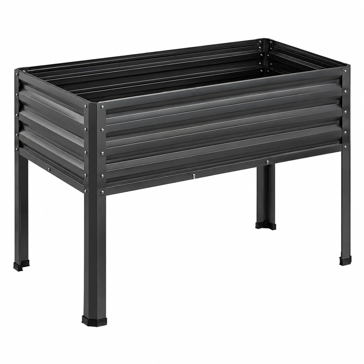 Letto da Giardino Rialzato in Metallo Antracite 90x40x80 cm