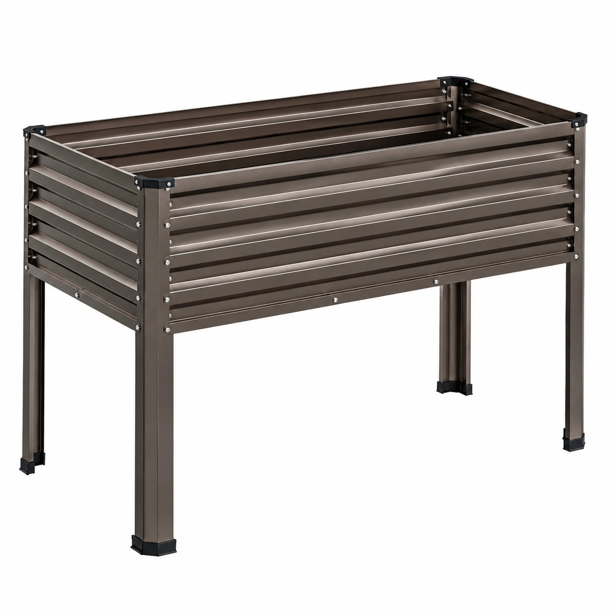 Letto da Giardino Rialzato in Acciaio Bronzo 100x50x80cm