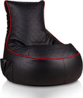 Pouf a sacco Bepouf, similpelle, Nero, per ufficio