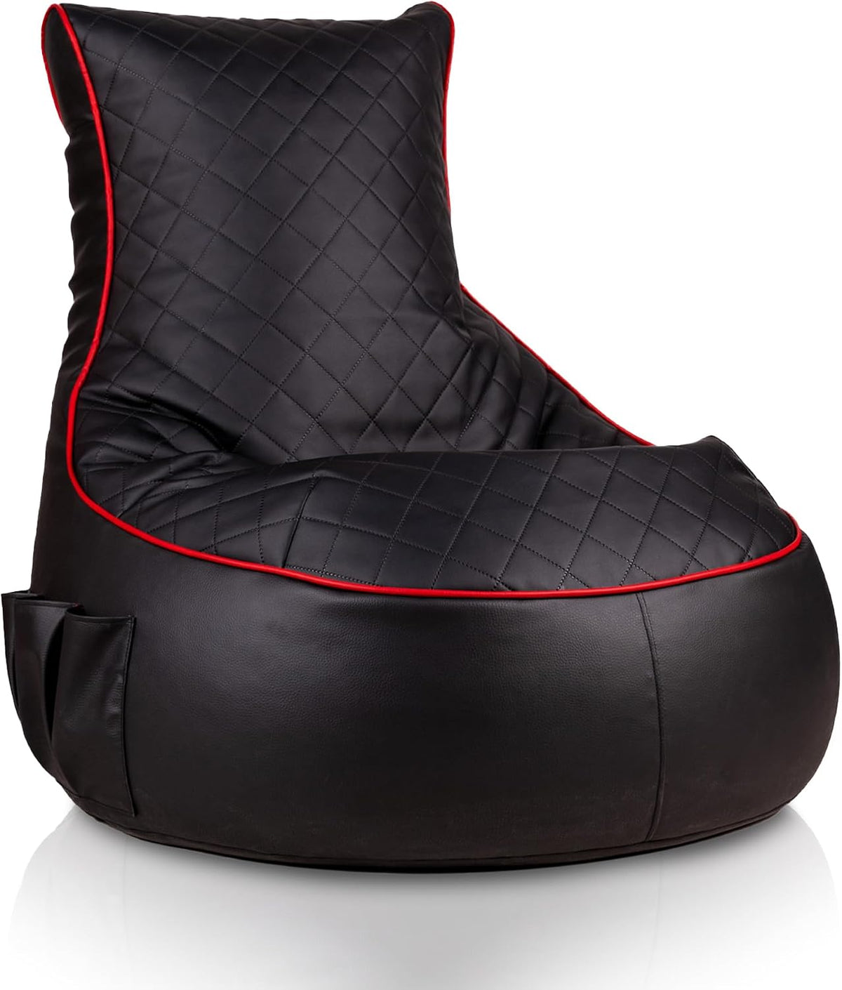 Pouf a sacco Bepouf, similpelle, Nero, per ufficio