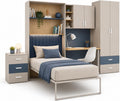 Letto Arreditaly, misura 133 × 208,5, Blu, pieghevole, con rete a doghe, per camera da letto