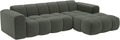 Divano angolare Vente-unique, 284 × 163 × 69,5 cm, ciniglia, tessuto, Verde, per soggiorno