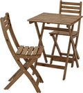 Tavolo Ikea ASKHOLMEN+2, 2 sedie, legno, Marrone, per giardino e terrazzo