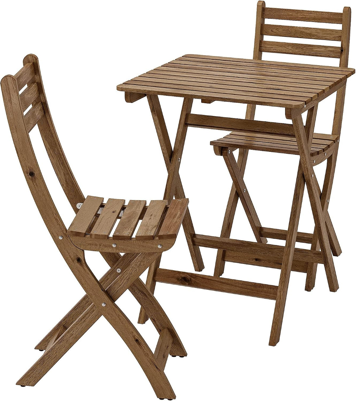 Tavolo Ikea ASKHOLMEN+2, 2 sedie, legno, Marrone, per giardino e terrazzo