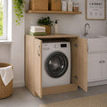 Mobile coprilavatrice Yellowshop, 2 ante, Bianco e rovere