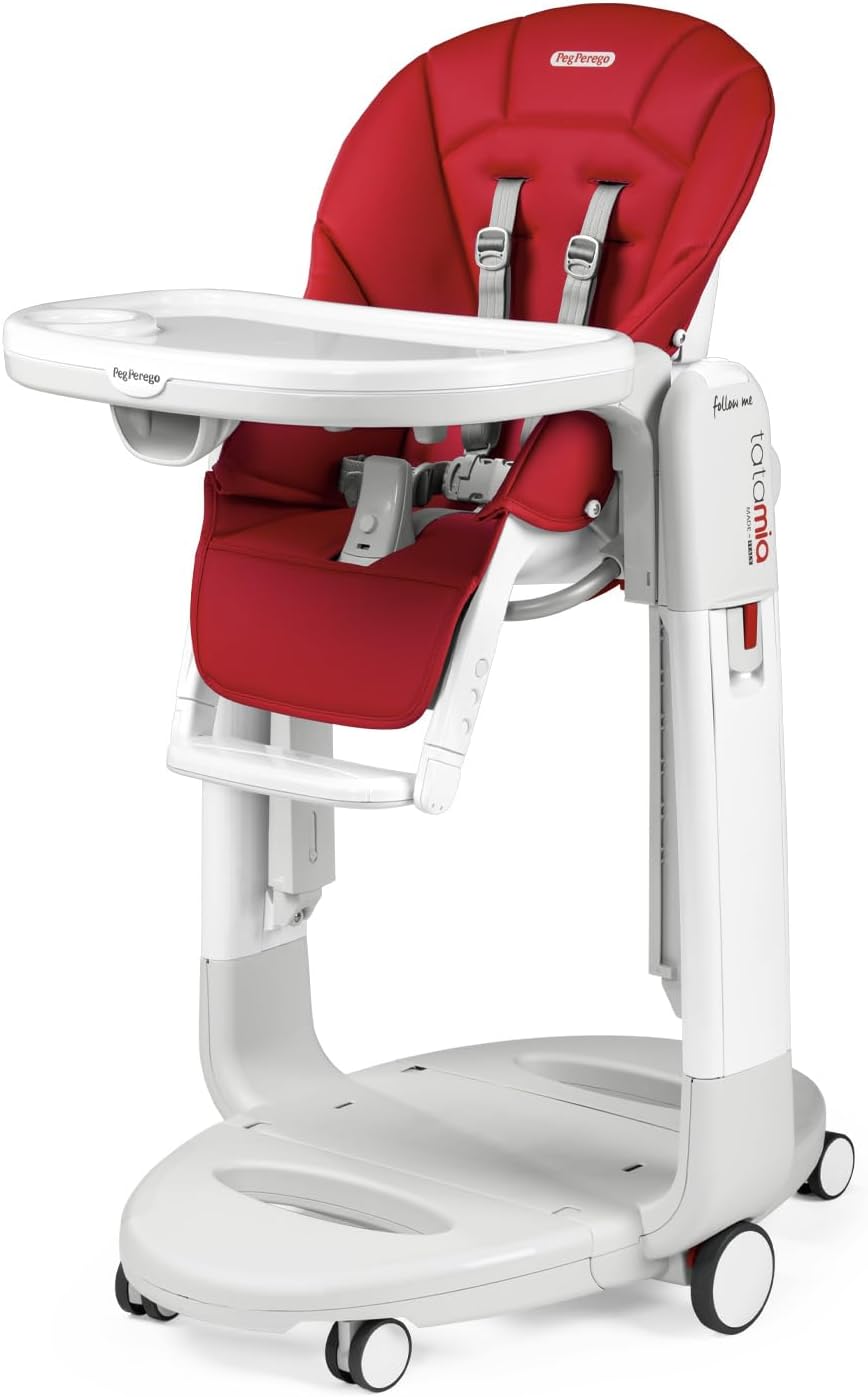 Seggiolone Peg Perego, 3 in 1, similpelle, reclinabile, regolabile, pieghevole, con poggiapiedi, imbottito