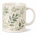Tazza in Ceramica con Motivo Foglie Verdi
