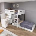 Letto a castello Rtopsu, 90 × 200 cm, Bianco, con rete a doghe, per camera da letto