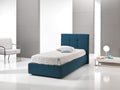 Letto contenitore dormire meglio, singolo, 80 × 190 cm, similpelle, Bianco, sfoderabile, imbottito, per camera da letto