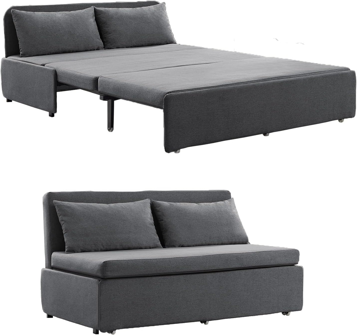 Divano letto BALUS, queen size, larghezza 64 pollici, lino, tessuto, trasformabile, con funzione letto, per soggiorno