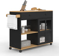 Credenza IDMarket, legno, Nero, con ruote, per soggiorno e sala da pranzo