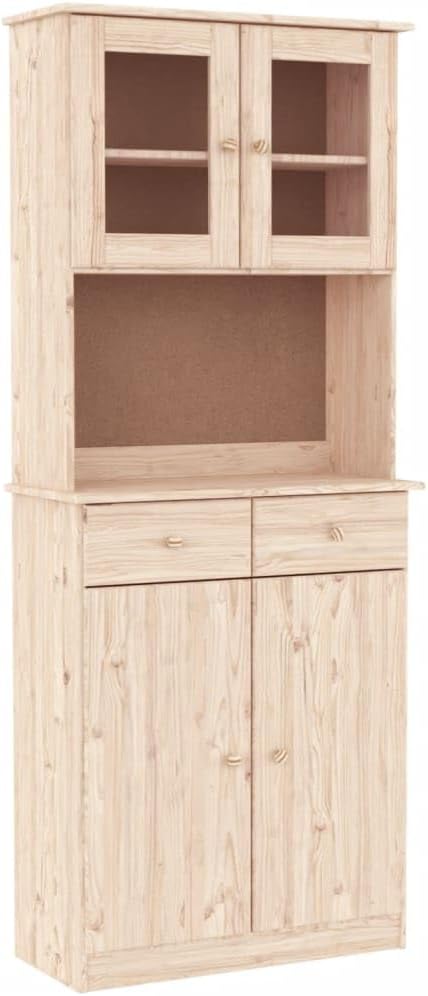 Credenza vidaXL, 77 × 35 × 188 cm, legno massello, per soggiorno