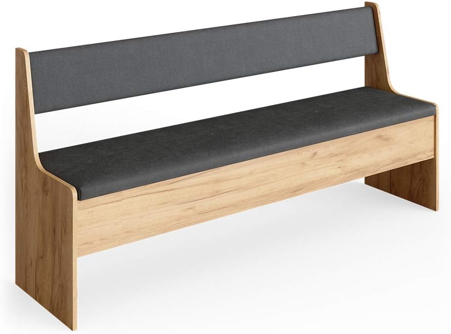 Panca Vicco, 166,6 × 41,5 cm, Rovere, imbottita