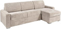Divano letto Vente-unique CALITO, 278 × 152 × 90 cm, velluto, Beige, trasformabile, sfoderabile, per soggiorno