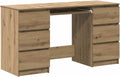 Scrivania vidaXL, 140 × 50 × 77 cm, legno, Rovere, per ufficio