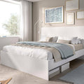 Letto Dmora, matrimoniale, misura 166 × 205, Bianco, per camera da letto, 166x205 h100 cm