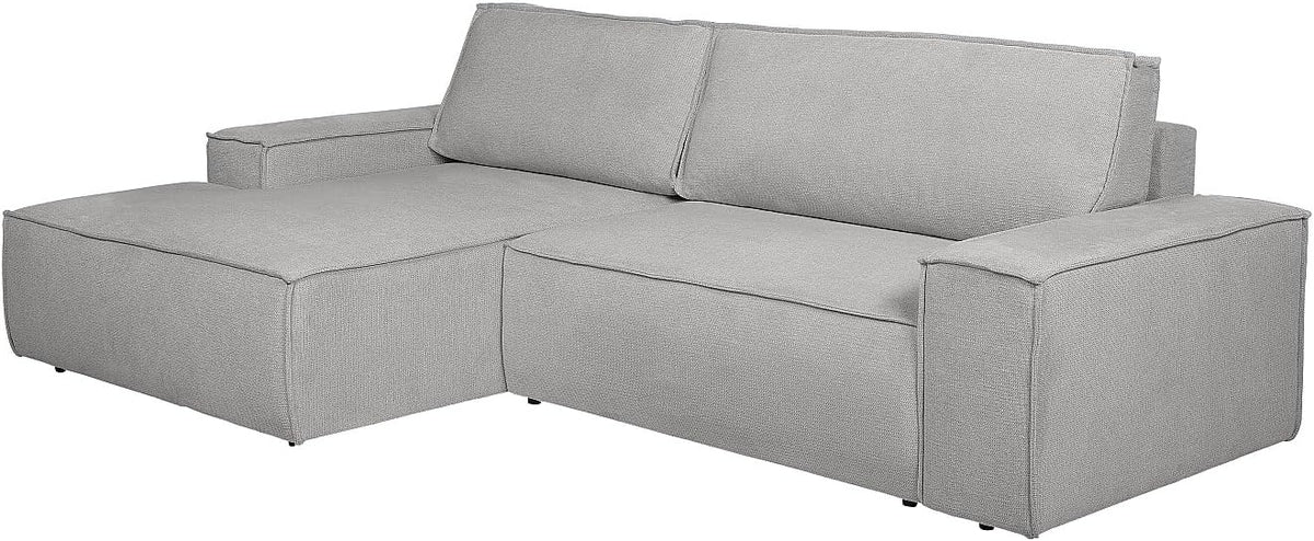 Divano letto Vente-unique AMELIA, 267 × 167 × 85 cm, tessuto, Grigio, idrorepellente, per soggiorno