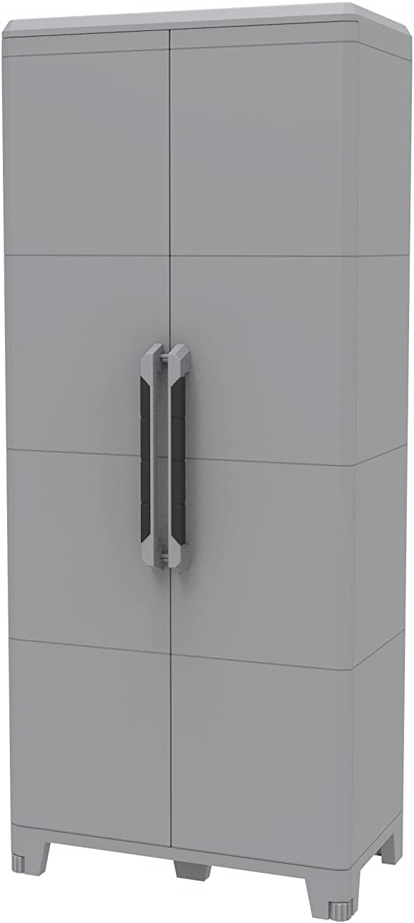 Armadio TERRY, 78 × 43,6 × 184,40 cm, plastica, regolabile, per giardino e terrazzo