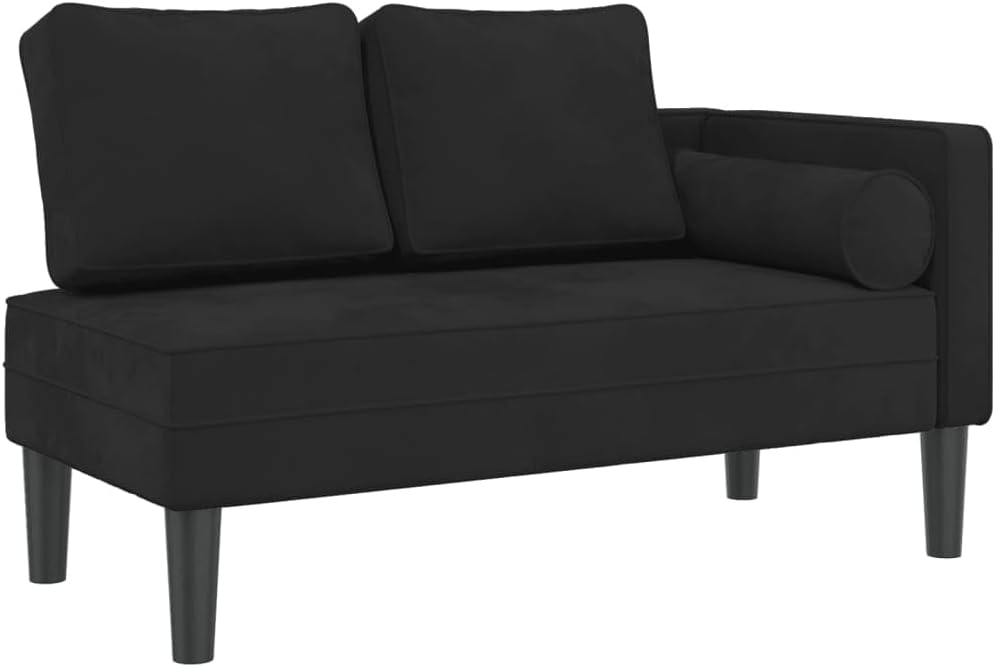 Divano vidaXL, 116,5 × 62 × 57,5 cm, velluto, Nero, imbottito, per soggiorno
