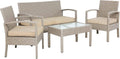 Set da pranzo da giardino CASARIA, 75 × 40 cm, rattan, regolabile, idrorepellente, per giardino e terrazzo