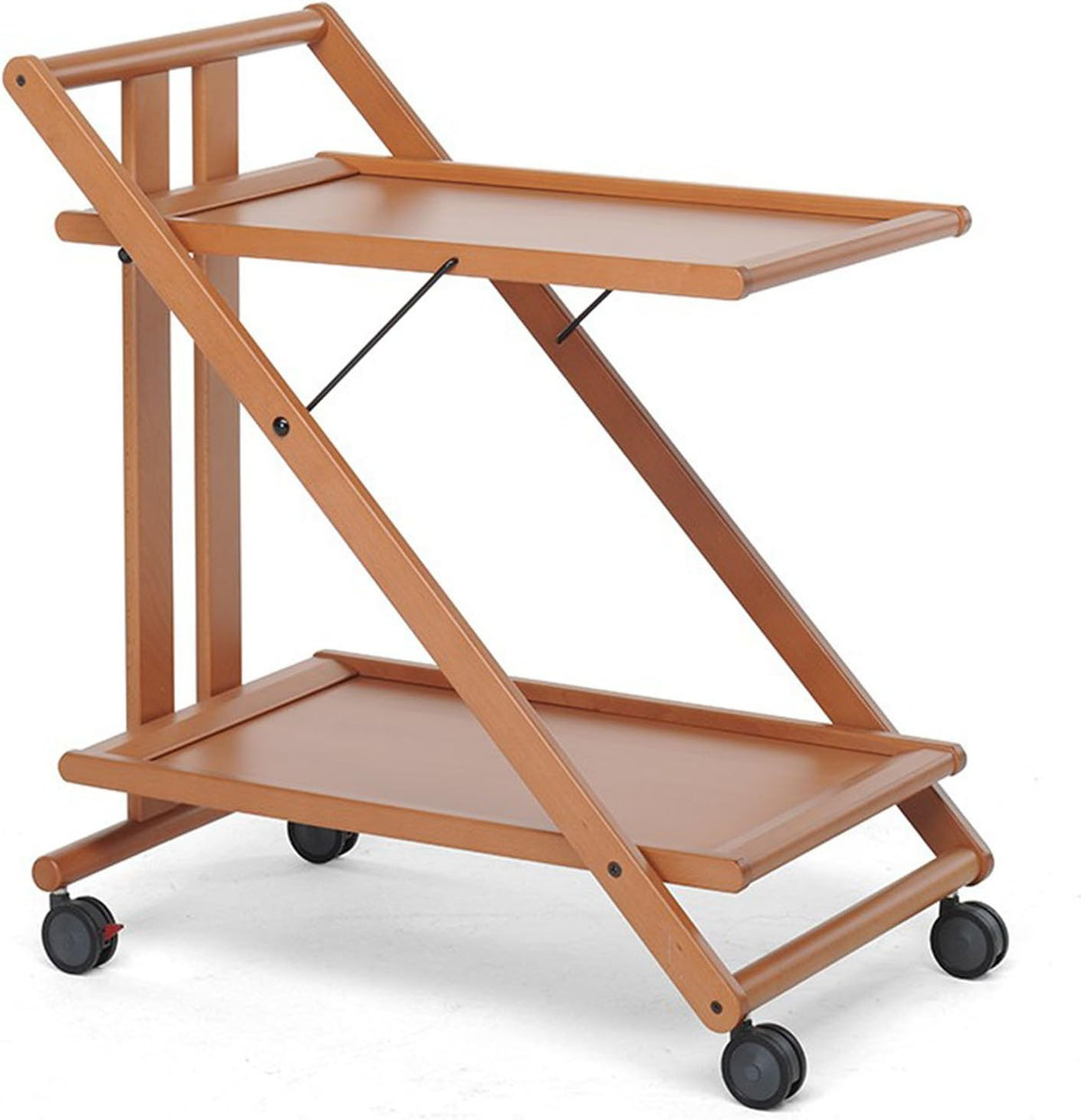 Carrello portaoggetti Foppapedretti, 69 × 45 × 77mm, legno, Noce, pieghevole, con ruote