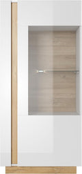 Vetrinetta ARREDO DA CASA VLK2, 3 ripiani, 72 × 154cm, Bianco, con illuminazione LED, per soggiorno